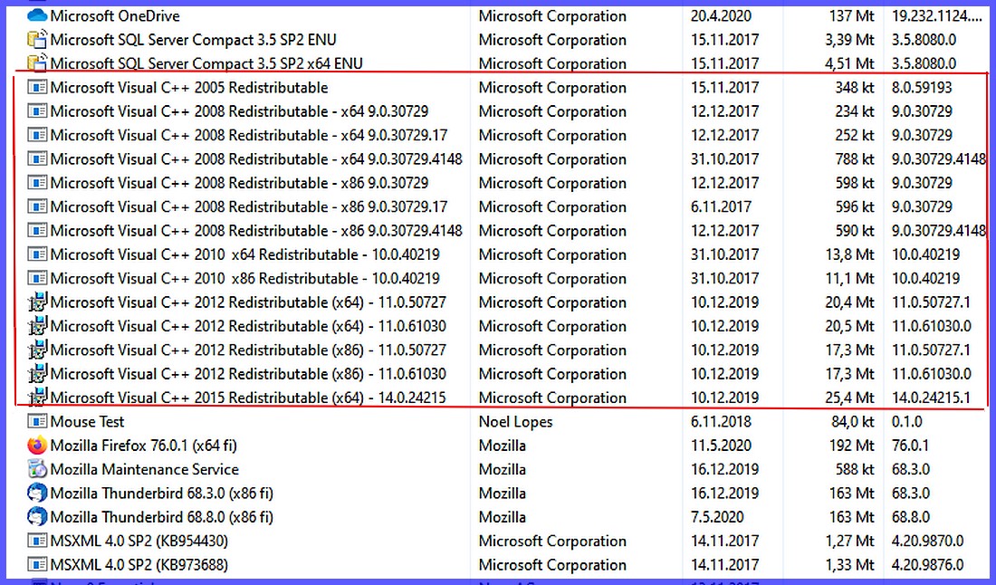 Mita Ovat Microsoft Visual C Redistributablet Neptunet